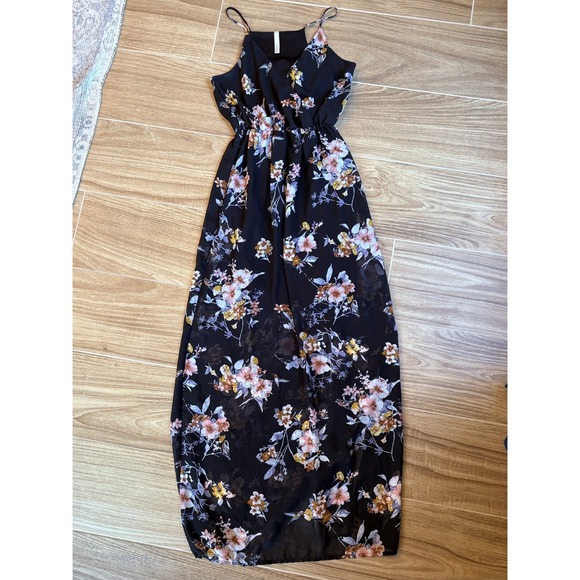 Gilli Dresses & Skirts - Gilli Black Floral Maxi Dress Sz S Fairy Babydoll Dark Romance Whimsigoth Flirty
